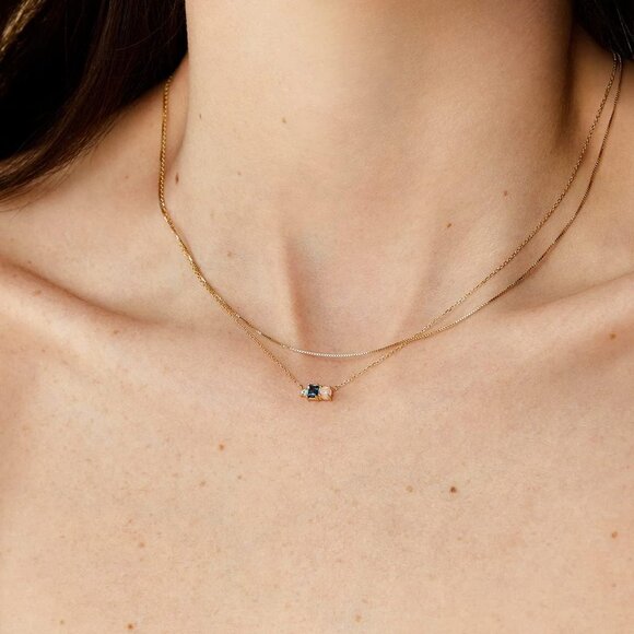 New Minimalist Thin Gold Chain 18K Gold Plated Thin Box Chain Necklace Short - Picture 2 of 6